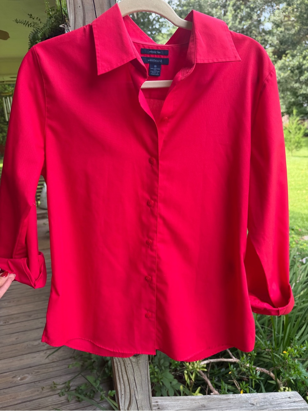 Westbound Vibrant Red Button-Down Women's Shirt